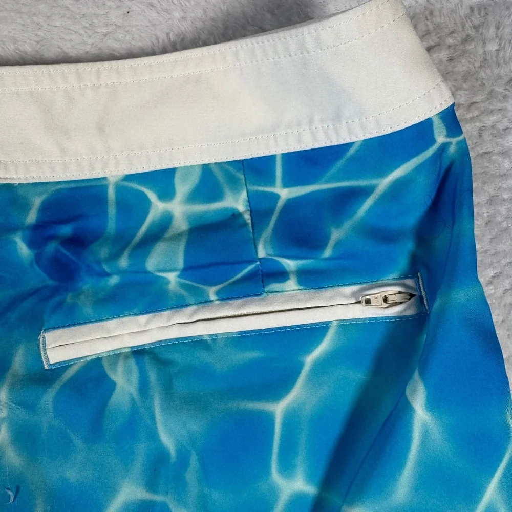 American Eagle Board‎ Shorts Mens Large Vibrant Blue Water Ripple Pool Print